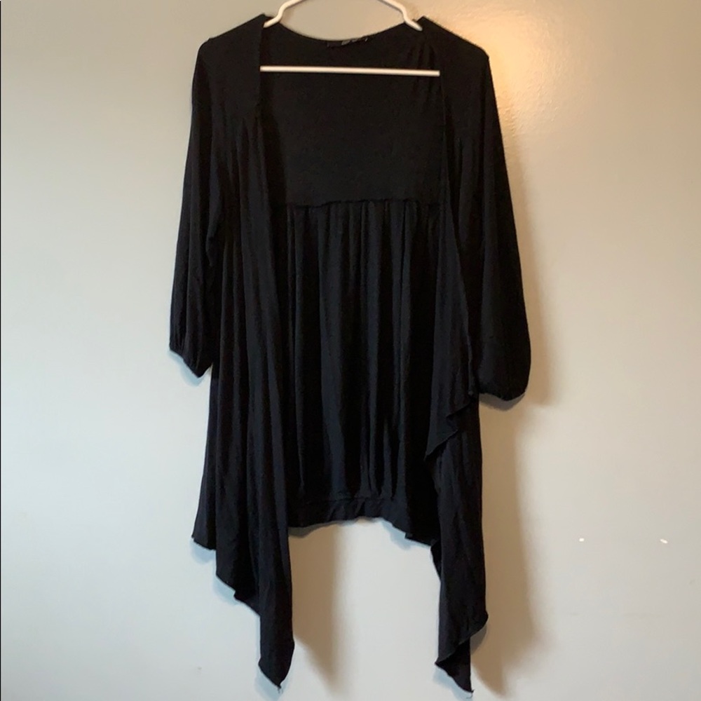 B’leev Black Flowy Cardigan
